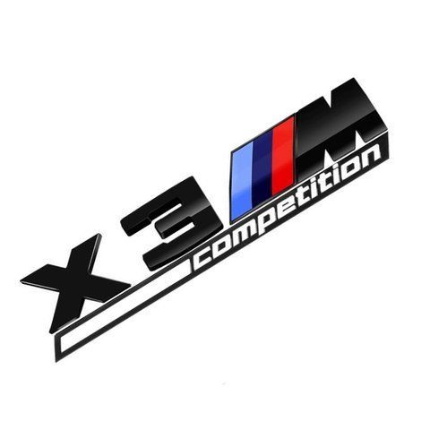Емблема напис X3M Competition для BMW срібляста пластик (на скотчі) 184538 фото