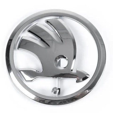 Емблема передня SKODA хром 90мм 3V0853621A 134089 фото