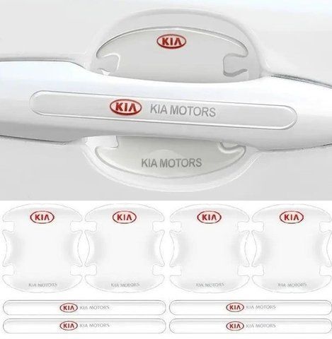 Захисні плівки дверних ручок KIA 8шт (4 наклейки під ручки+4 на ручки) прозорі СИЛІКОН 181214 фото