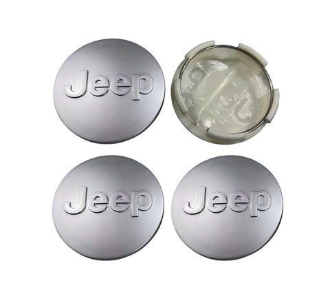 Ковпаки колес JEEP матове срібло 64мм пластик 4шт (ковпачки, заглушки диску) 185488-1 фото
