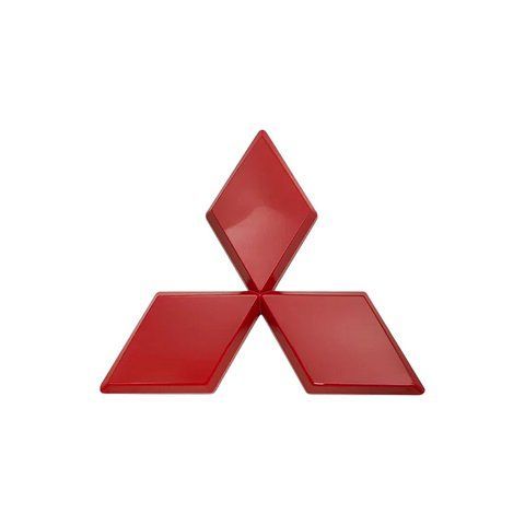 Эмблема MITSUBISHI 145х128 мм КРАСНАЯ (на скотче) 181697 фото
