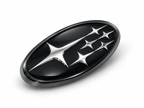 Емблема передня Subaru 115х60мм чорна (скотч + 4 защіпки) пластик 93013AG112 194428 фото