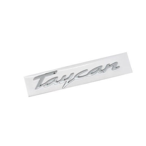 Емблема напис Taycan для Porsche 160х34мм ХРОМ пластик (на скотчі) 183021 фото