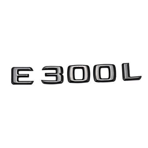 Емблема напис E300L для Mercedes-Benz E-Class чорна глянцева 170х23 мм пластик (на скотчі) 184349 фото