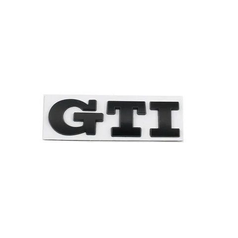 Емблема напис GTI для Volkswagen чорна 79х23 мм метал (на скотчі) 183940 фото