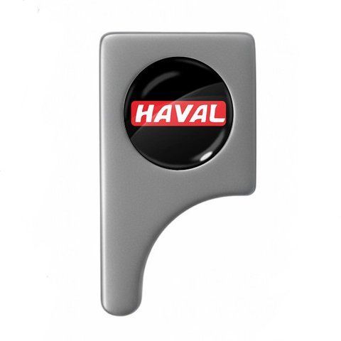 Заглушка ременя безпеки з логотипом HAVAL темно-сіра 20х40мм метал 186547-182754 фото