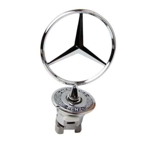 Емблема приціл на капот Mercedes W140 (Хром + Чорний напис) A1408800286 181924 фото