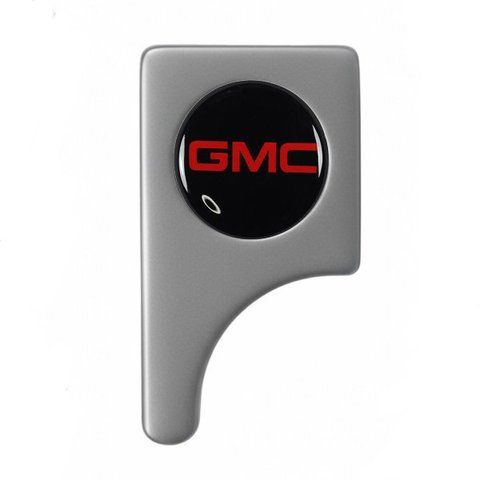 Заглушка ременя безпеки з логотипом GMC темно-сіра 20х40мм метал 186547-184049 фото