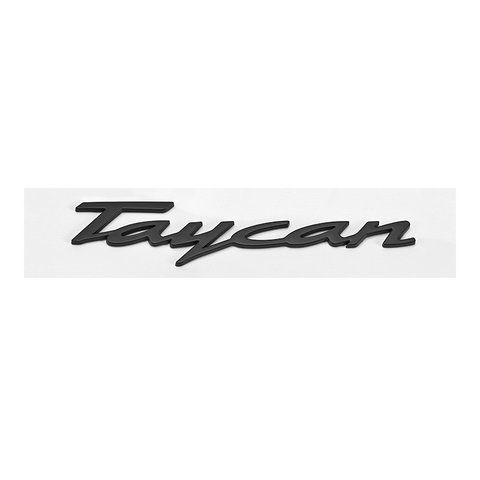 Емблема напис Taycan для Porsche 160х34мм чорна МАТОВА пластик (на скотчі) 183024 фото