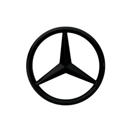 Емблема кришки двигуна Mercedes-Benz чорна 70 мм пластик (на скотчі) 184352 фото