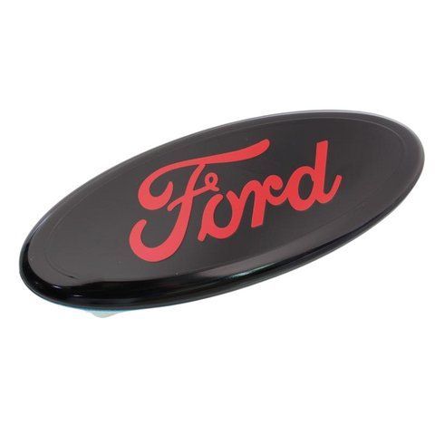 Емблема FORD чорна+червоний напис 125х50 мм пластик (на скотчі) 185181 фото