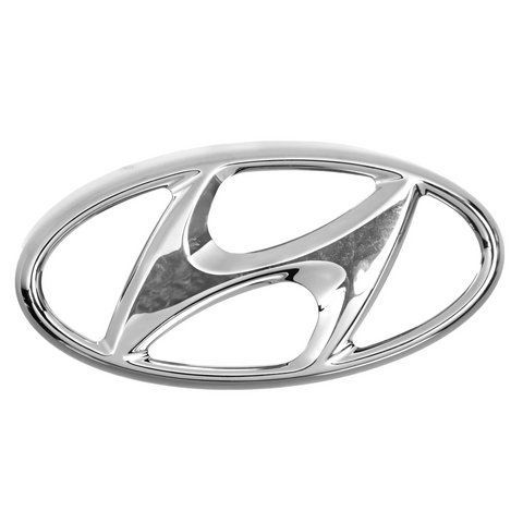 Эмблема Hyundai хром 170х85 мм (скотч + направляющие) 86300D3100 132570 фото