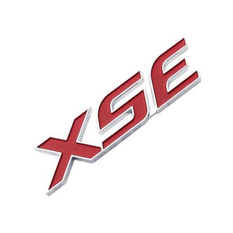 Емблема напис XSE для Toyota червона+хром 110х25 мм пластик (на скотчі) 184555 фото