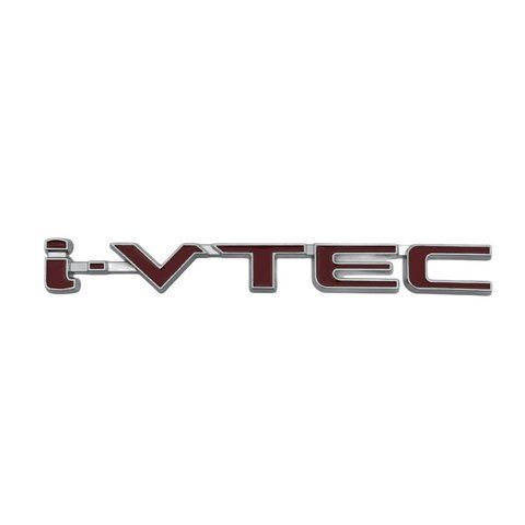 Эмблема надпись I-VTEC красная+серебро 127х14мм металл (на скотче) 182878 фото