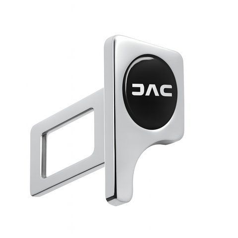 Заглушка ремня безопасности с логотипом JAC №1 хром 20х40мм металл 186546-181580 фото