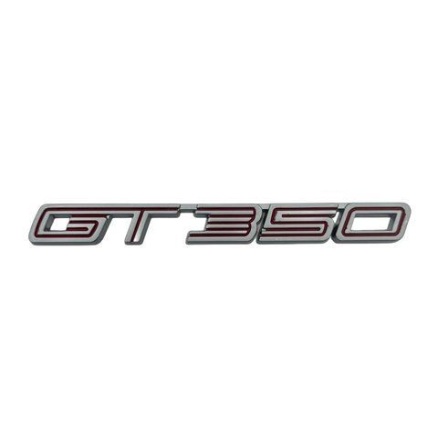 Эмблема надпись GT350 для Ford Mustang 157х17мм серебро+красная линия металл (на скотче) 182879 фото