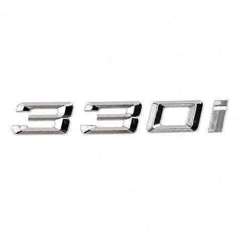 Емблема напис 330i для BMW хром 155X20мм пластик (на скотчі) (вр-во Завод) CH 187275 фото