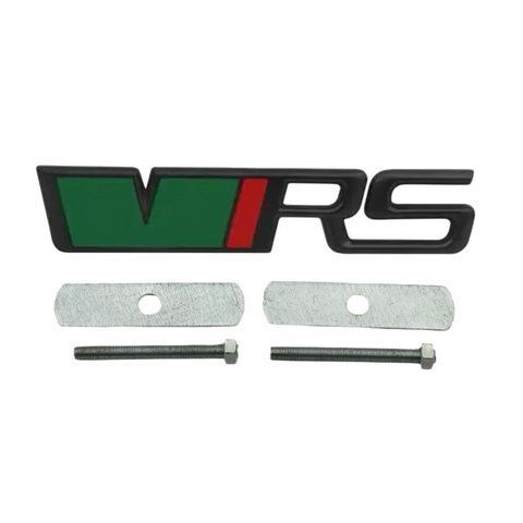 Эмблема VRS для Skoda Черная+зеленый 114х23мм металл (на креплениях) 182823 фото