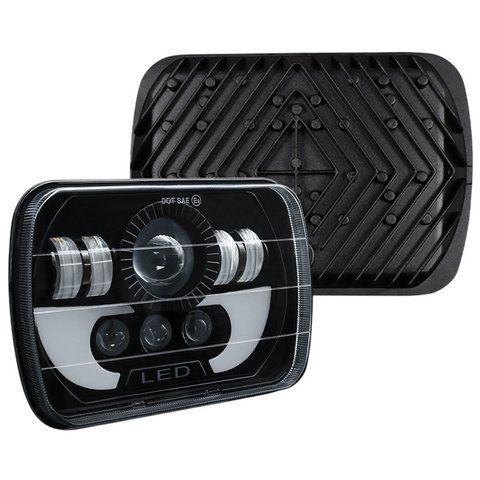 Фара LED МАЗ, КАМАЗ, трактори, Jeep 5&times;7 дюймів 210х140х60мм 30W прямокутна 1шт 184819 фото