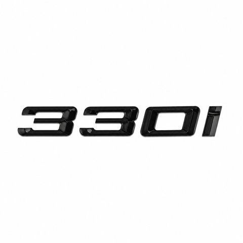 Емблема напис 330i для BMW чорний глянець 155X20мм пластик (на скотчі) (вр-во Завод) CH 187276 фото