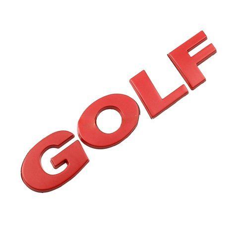 Эмблема надпись Golf для Volkswagen (2002-2020г) Красная 121x26 мм (на скотче) 5G9853687 2ZZ 181248 фото