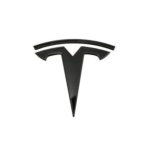 Эмблема задняя TESLA 3 ЧЕРНАЯ глянец 77-78 мм металл (на скотче) 182381 фото