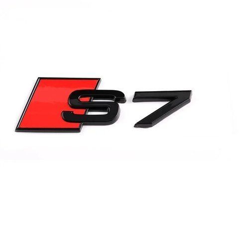 Емблема напис S 7 для Audi Чорна матова 85х33мм метал (на скотчі) 186383 фото