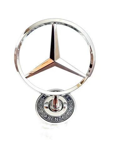 Емблема приціл на капот Mersedes-Benz (Хром + Чорний напис) 44 мм (на скотчі) A1408800286 181933 фото