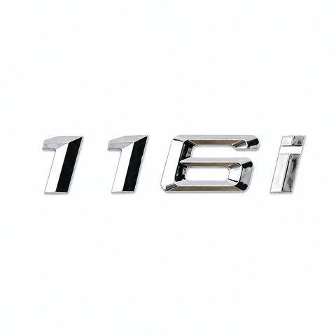 Емблема напис 116i для BMW хром 145x20мм пластик (на скотчі) (вр-во Завод) CH 187277 фото