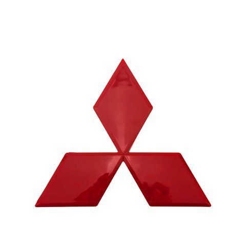 Эмблема MITSUBISHI 80х70 мм КРАСНАЯ (на скотче) 181703 фото