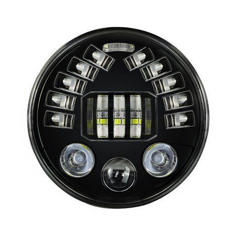 Фара LED ВАЗ 2101, 2121, ГАЗ, УАЗ, иномарки, мото 7 дюймов 70W с ДХО, IP68 182447 фото