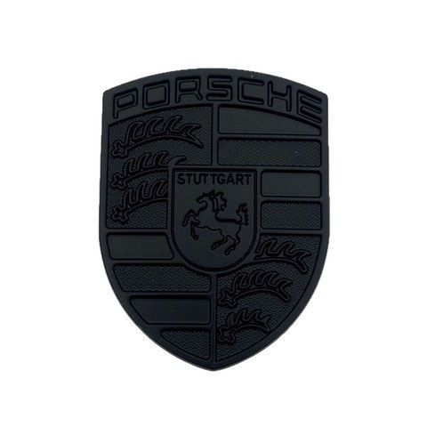 Емблема Porsche чорна 67х51мм метал (на скотчі) 182963 фото
