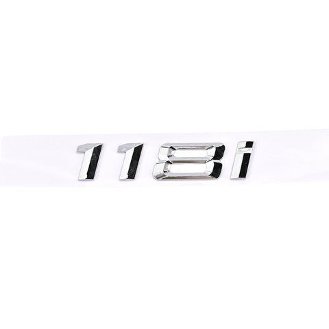 Емблема напис 118i для BMW хром 145x20мм пластик (на скотчі) (вр-во Завод) CH 187279 фото