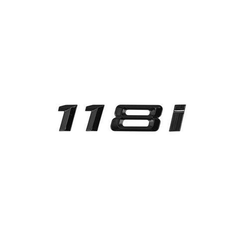 Емблема напис 118i для BMW чорний глянець 145x20мм пластик (на скотчі) (вр-во Завод) CH 187280 фото