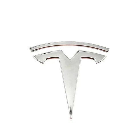 Эмблема задняя TESLA 3 ХРОМ 77-78мм металл (на скотче) 182383 фото