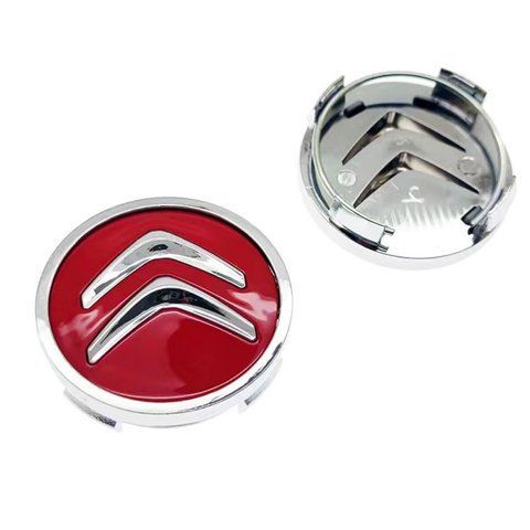 Ковпак колеса Citroen червоний+хром 60мм пластик 1шт OEM 9670585977 (ковпачок, заглушка диска) 185299 фото