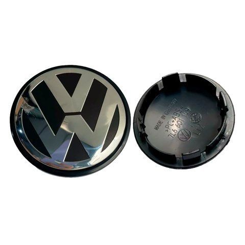 Колпак колеса Volkswagen Черный+серебро пластик 1шт 76 мм OEM 7l6601149 (колпачок, заглушка) 184067 фото