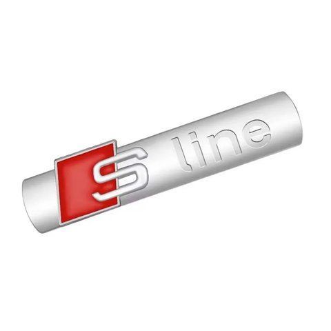 Емблема напис Sline для Audi матове срібло 72х17мм метал (на скотчі) 183823 фото