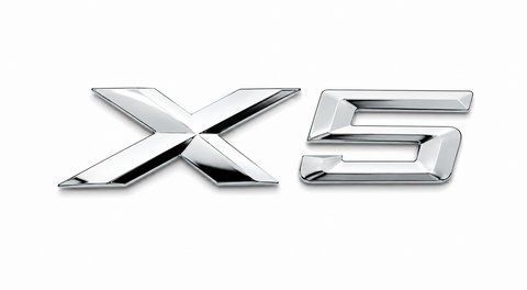 Емблема напис X5 для BMW хром 180х30мм пластик (на скотчі) 187210 фото