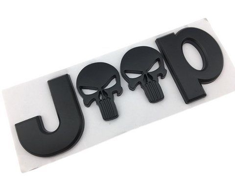 Емблема з написом "JEEP" 135х45 мм ЧОРНА метал (на скотчі) 182240 фото