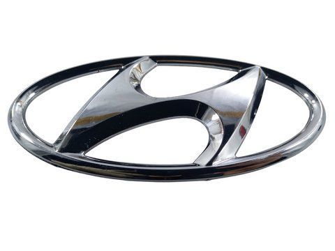 Емблема Hyundai Хюндай ХРОМ 130х65мм пластик (на скотчі) 115571 фото