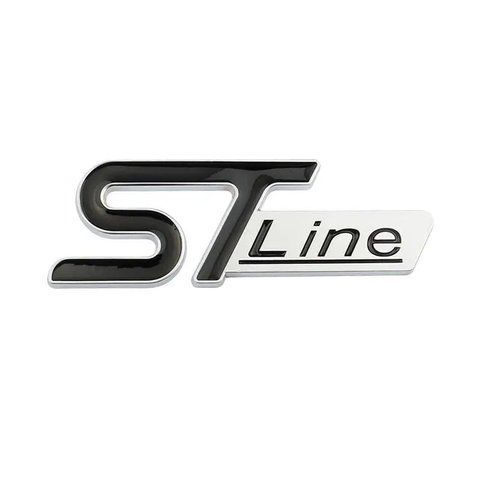 Емблема напис STLine для Ford чорна+срібло 78х27мм (на скотчі) 183802 фото