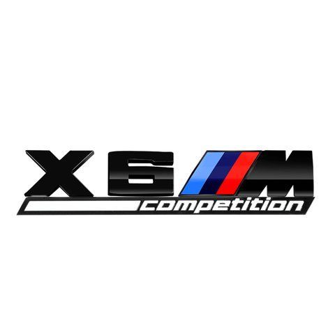Эмблема надпись X6M competition для BMW черная пластик (на скотче) 184506 фото