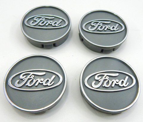 Ковпаки коліс Ford (Сірі + Хром) 59 мм (4шт) 118947 фото