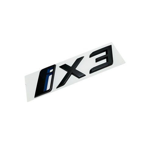 Емблема напис ix3 для BMW чорна глянцева 174х40мм пластик (на скотчі) 185829 фото