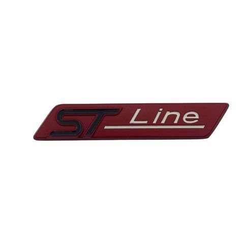 Емблема напис STLine для Ford червона 84х16 мм метал (на скотчі) 182969 фото