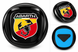 Емблема задня Abarth для FIAT чорна d=95мм середня (скотч + 2 напрямні) 195223 фото 1