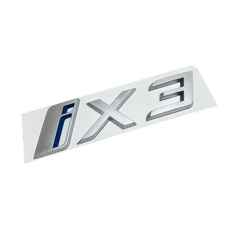 Емблема напис ix3 для BMW срібло 204х45мм пластик (на скотчі) 185830 фото