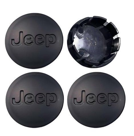 Ковпаки коліс JEEP чорний матовий 55 мм пластик 4 шт (ковпачок, заглушка диска) OEM 52090402 186925-1 фото
