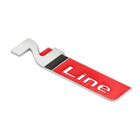 Емблема напис N Line для Hyundai срібло+червоний 115х22 мм метал (на скотчі) 183914 фото